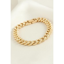 Xuping Düz Zincir Zirkon Taşlı Lüks Çelik Bileklik