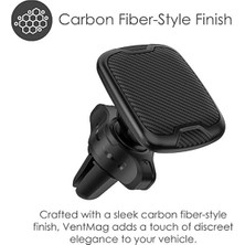 Manyetik Havalandırma Telefon Tutucu (Kompakt+Siyah Karbon Fiber Tasarım+Güvenli Kilitleme Özellik)