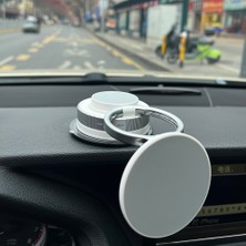 Beyaz Mıknatıslı Telefon Tutacağı Araç Araba Izbırakmaz Telefon Tutucu Torpidoya Yapışan 360°DÖNERLI
