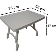 Fırsat Trend Portatif Büyük Boy Plastik Katlanabilir Piknik Sehpası 78 x 55 x 57 cm