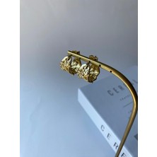 Vintage Xuping Buruşuk Model Gold Küpe