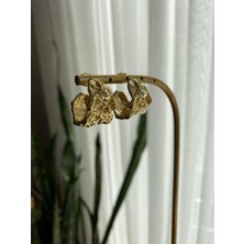 Vintage Xuping Buruşuk Model Gold Küpe