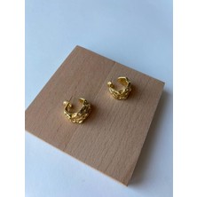 Vintage Xuping Buruşuk Model Gold Küpe