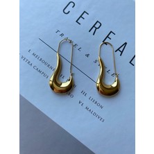 Toplu Iğne Model Çelik Gold Küpe