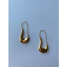 Toplu Iğne Model Çelik Gold Küpe