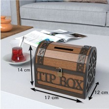 Sly-Tip Box Bahşiş Kutusu ve Kumbara Sandık Tipi Tipbox Ceviz Ahşap
