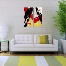 Ying Yang Iki Parça Canvas Tablo (30X70)