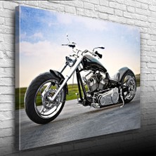 Chopper Siyah Motosiklet Kanvas Tablo 50 x 70