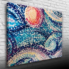 Soyut Çalışma, Mavi ve Kırmızı Tonlarda Kanvas Tablo 50 x 70