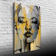 Dekoratif Karakalem Soyut Kadın Portresi Kanvas Tablo 50 x 70
