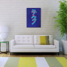 Mavi Tonlarda Japonca Poster Kanvas Tablo 50 x 70