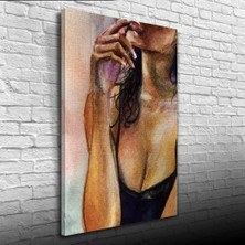 Suluboya Tekniğinde Kadın Figürü Kanvas Tablo 50 x 70