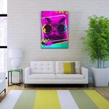 Pop Art Tarzı Eflatun Tonlarda Dekoratif Kanvas Tablo 50 x 70