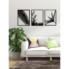 Minimalist Yaprak ve Sazlık Silüetleri Duvar Dekoru