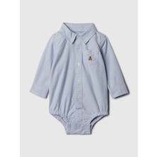 Gap Bebek Açık Mavi Brannan Bear İşlemeli Oxford Bodysuit