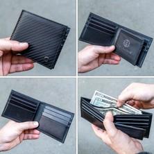 Trusador Savona Klasik Carbon Hakiki Deri Kartlık Erkek Cüzdan Rfid Korumalı Hediyelik Karbon