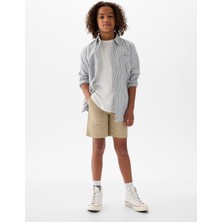 Gap Erkek Çocuk Bej Cepli Uniform Bermuda Washwell™ Şort