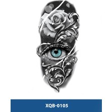 Attach XQB-105 Orta Boy Mavi Göz Desen Geçici Dövme-Tatto