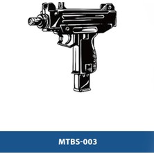 Attach MTBS-003 Orta Boy Mini Uzi Desen Geçici Dövme-Tatto