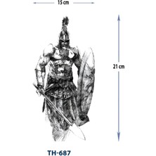 Attach TH-687 Orta Boy Savaşcı Desen Geçici Dövme-Tatto