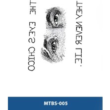Attach MTBS-005 Orta Boy The Eyes Chıco They Never Lıfe Yazı ve Göz Desen Geçici Dövme-Tatto