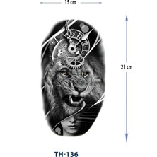 Attach TH-136X Orta Boy Aslan ve Kadın Desen Geçici Dövme-Tatto