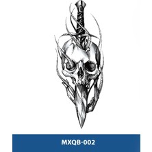 Attach MXQB-002 Orta Boy Kurukafa ve Kılıç Desen Geçici Dövme-Tatto