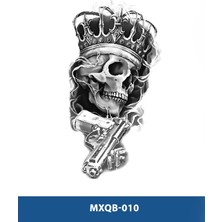 Attach MXQB-010 Orta Boy Kurukafa Kral Desen Geçici Dövme-Tatto