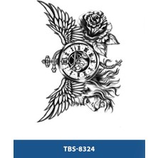 Attach TBS-8324 Orta Boy Kanat Saat Desen Geçici Dövme-Tatto
