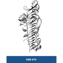Attach XQB-670 Orta Boy Gül ve Yazı Geçici Dövme-Tatto