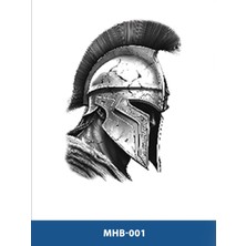 Attach MHB-001 Orta Boy Spartalı Savaşcı Desen Geçici Dövme-Tatto