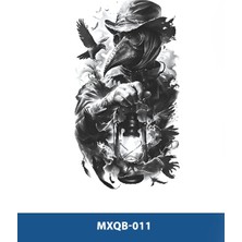 Attach MXQB-011 Orta Boy Gaz Lambalı Karga Desen Geçici Dövme-Tatto