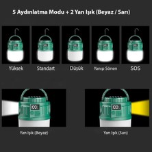 Harry Güneş Enerjili ve Şarjlı 5 Modlu 24 LED Işıldak ve Fener (2 Yan (Beyaz/sarı) Işıklı) Kamp Lambası