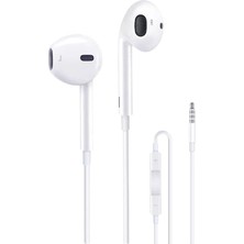 Jack Girişli Beyaz Kablolu Kulaklık Ios Android Ile Uyumlu 3.5 mm Kulaklık