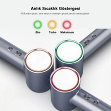 Airbot Saç Kurutma Makineleri Yüksek Hızlı 200mıl Negatif Iyon, Düşük Gürültü, Sıcaklık Kontrolü, Akıllı Rgb Halka Işıklı Aynalı Saç Kurutma Makinesi