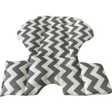 Stor Elite Mama Sandalyesi Minderi Gri  zigzaglı 0-6 Yaş İçin Konforlu Oturma minderi