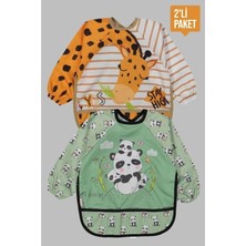 Elite Bebechi Sıvı Geçirmez Giyilebilir Kollu 2'li Aktivite ve Bebek Mama Önlüğü (Zürafa-Panda) 1 Adet