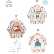 Elite Bebechi 3'lü Kombin Uzun Kollu Giyilebilir Sıvı Geçirmez 0-3 Yaş Aktivite ve Mama Önlüğü 1 Adet