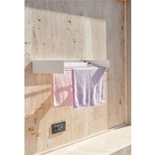 UltraNova Dayanıklı Çelik Çamaşır Kurutmalık, 70cm, Duvara Monte, İç-Dış, Paslanmaz, Beyaz
