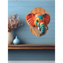 12X18 cm 3D Görünümlü Fil Mdf Duvar Dekoratif