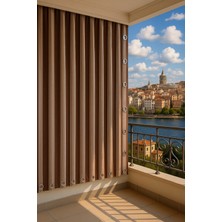 Gencer Home Balkon Perdesi Kuş Gözü Ölçü Seçenekli Kahverengi Ince