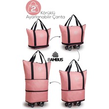 UltraNova Genişletilebilir Pembe Pazar Arabası, Tekerlekli, Çok Amaçlı, Dayanıklı ve Hafif