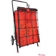 UltraNova Dayanıklı Metal Pazar Arabası, Çelik Teker, Siyah, 66x107 cm, TR Menşei