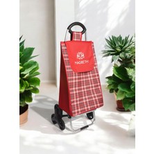 UltraNova Sessiz silikon üç tekerlekli pazar arabası, paslanmaz gövde, su geçirmez pazar çantası