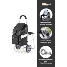 UltraNova Siyah Tekerlekli Su Geçirmez Oturmalı Alüminyum Arabası 30x22