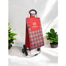 UltraNova Sessiz silikon üç tekerlekli pazar arabası, paslanmaz gövde, su geçirmez pazar çantası, turuncu