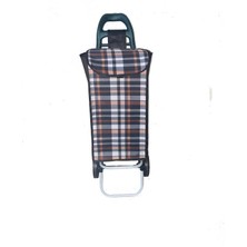 UltraNova Turuncu siyah renkli tekerlekli pazar arabası ve çantası, 35x55 cm, Türkiye menşei