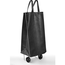 UltraNova Katlanabilir Tekerlekli Çarşı Arabası, Siyah, 22x37 cm, Pratik ve Hafif