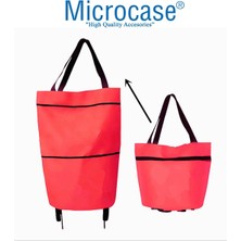 UltraNova Katlanabilir Tekerlekli Pazar Arabası, Kırmızı, 70x100 cm, Hafif ve Pratik Kullanım