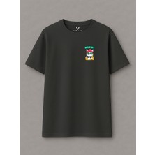 Vagonet Unisex Cat Baskılı Oversize T-Shirt